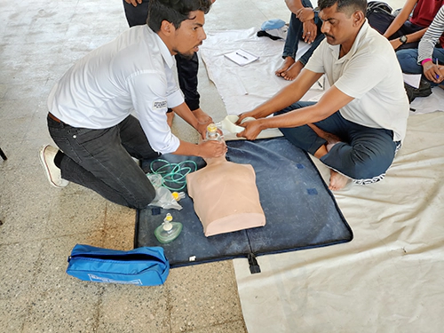 CPR & AED training session